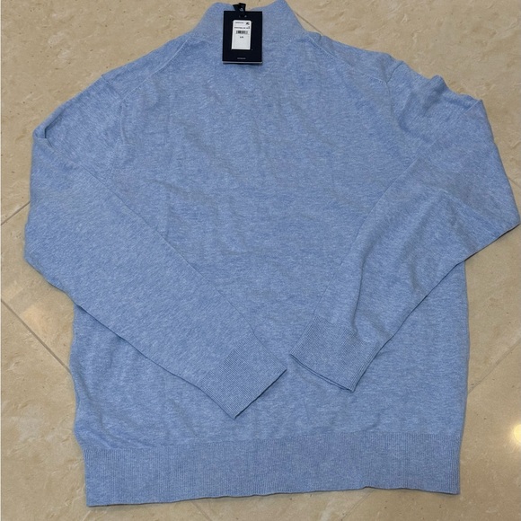 Tommy Hilfiger Solid Logo Quarter Zipper Sweater Men size: Large run Medium - Picture 2 of 6